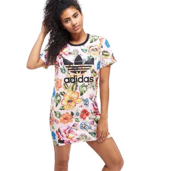 Adidas Floralita Reversible Dress Top Short Floral - Picture 1 of 16